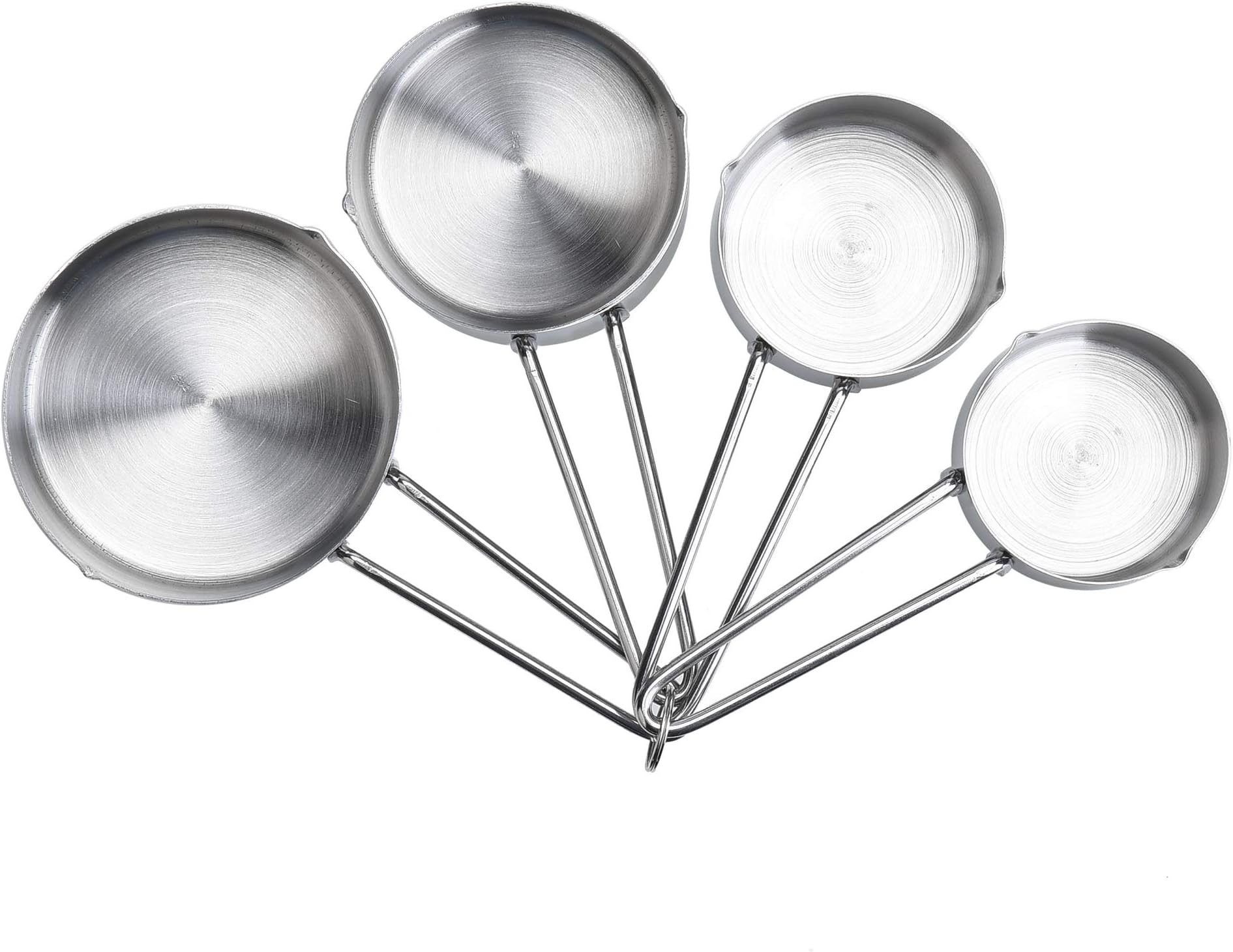 4Pcs Measuring Cups Set, Premium Stainless Steel Metal Cup Spoon, for Accurate Measure Liquid or Dry Ingredients Cups Spoons, for Cooking Baking, Dishwasher Safety