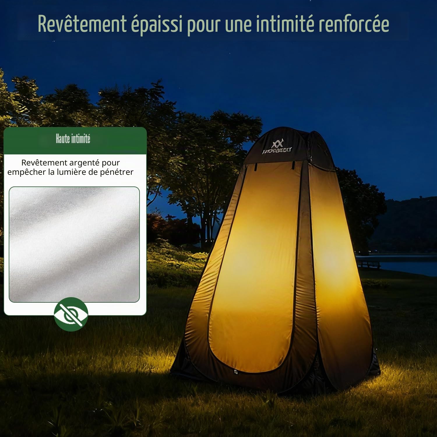 Tente de douche pop-up, avec sac de transport et accessoires, vestiaire mobile, intimité, toilettes d'extérieur, camping, randonnée, plage, pêche