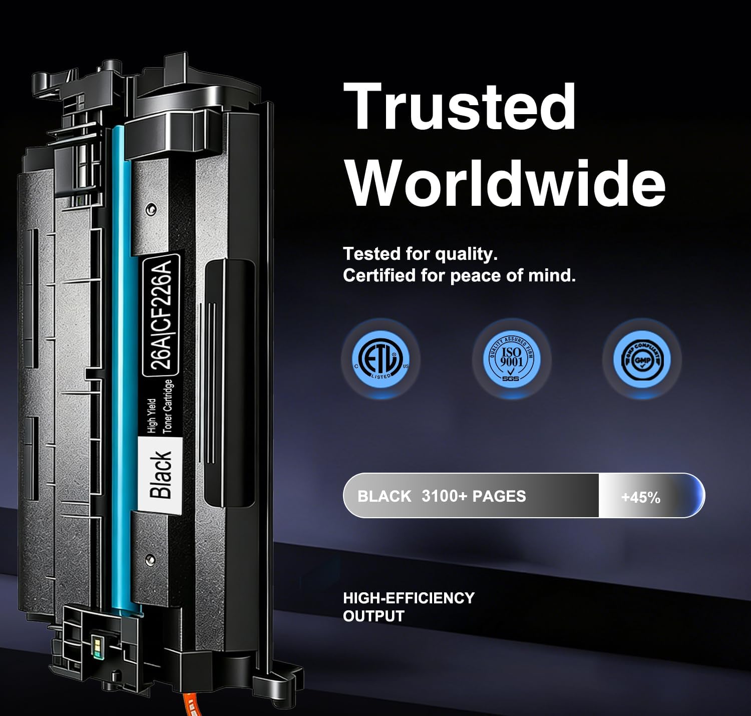 26A Black Toner Cartridges 2 Pack Replacement for HP 26A CF226A for Pro MFP M426fdw M426dw M402dw M402n M426fdn M402dn M402dne Printer Ink High Yield