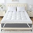 WhatsBedding 5 Inch Feather Bed Mattress Topper,Duck Feather Memory Foam Mattress Topper, Thickened Topper Layer, Full, 54x75 inches
