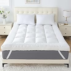 WhatsBedding 5 Inch Feather Bed Mattress Topper,Duck Feather Memory Foam Mattress Topper, Thickened Topper Layer, Full, 54x75 inches