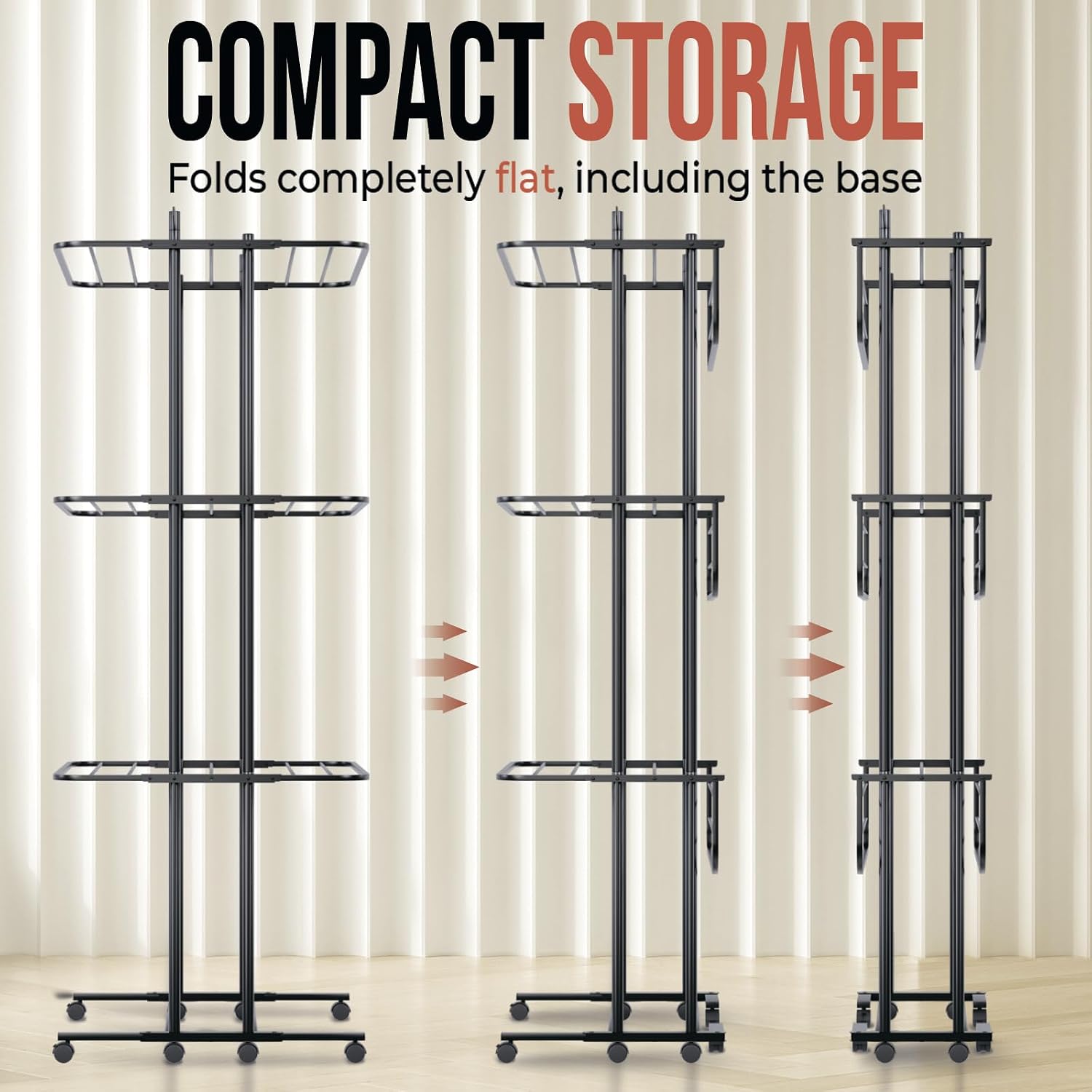 Isottcom Clothes Drying Rack, Heavy Duty 100% Metal Laundry Drying Rack with 8 Wheels, Vertical Foldable Clothes Drying Rack for Indoor Use, Space-Saving Tower Airer – MetalFlex