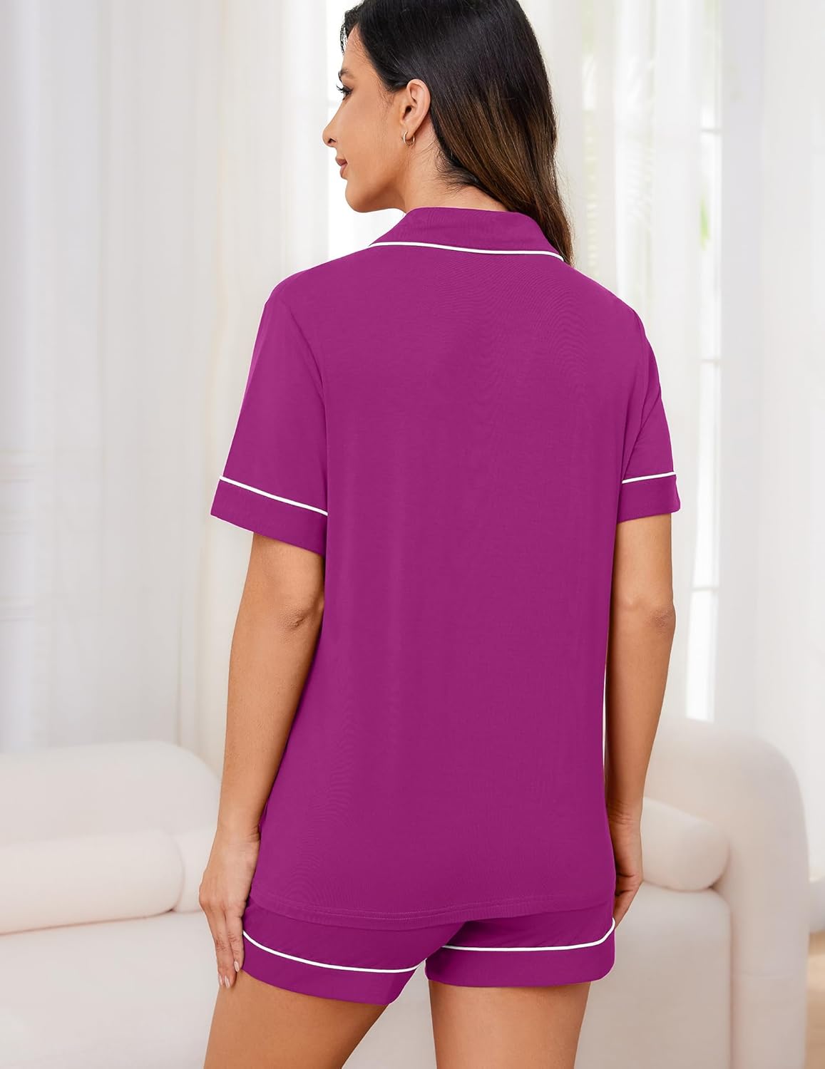 HNG Pajama Sets for Women 2 Piece PJ Sets Short Sleeve Lounge Set Fashion Sleepwear XS-3XL - Image 4