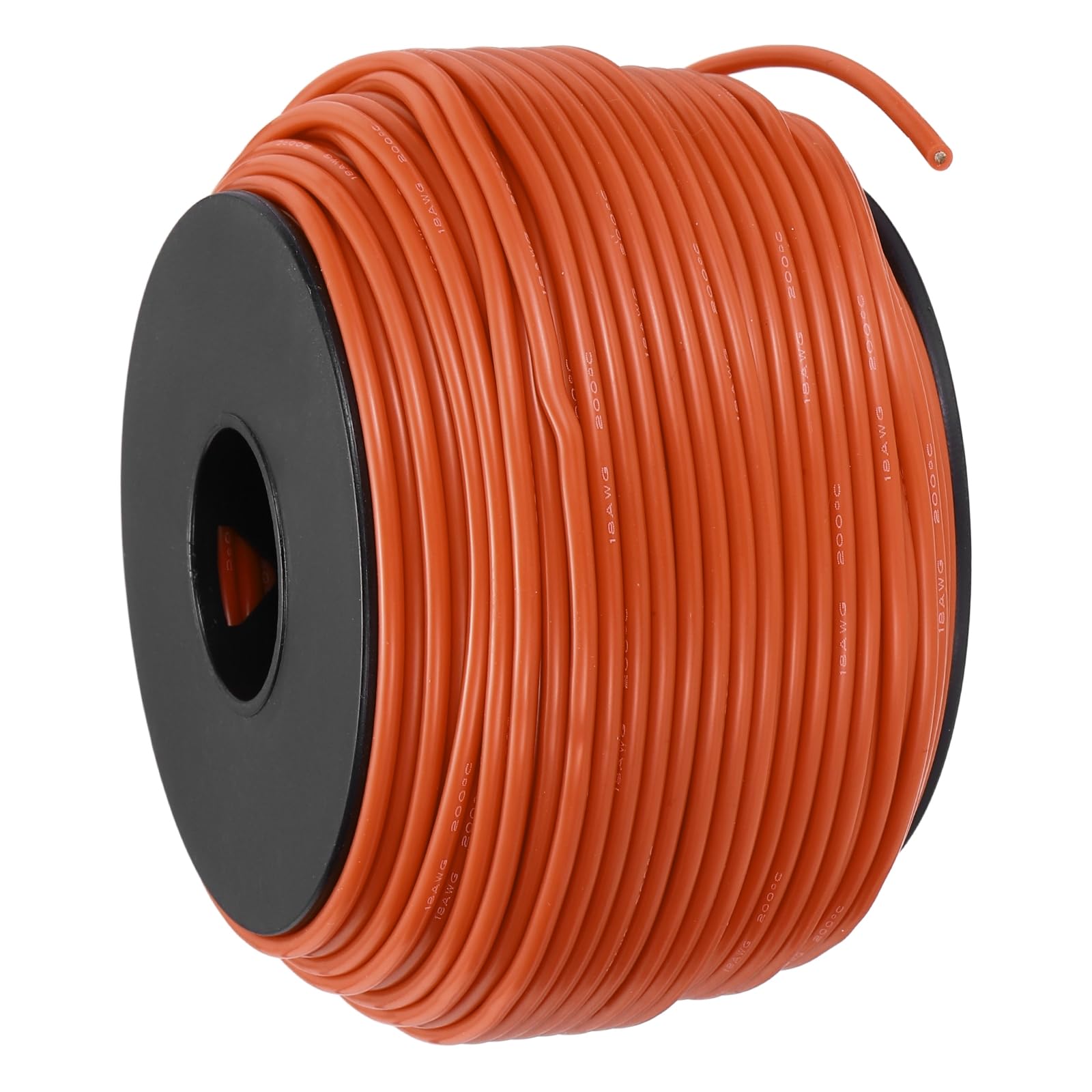 sourcing map 18 AWG Flexible Silicone Wire 61m/200ft, 18 Gauge Tinned Copper Electrical Stranded Wire 200 Celsius/392 Fahrenheit High Temperature Hookup Spool for DIY Model Wiring, Orange