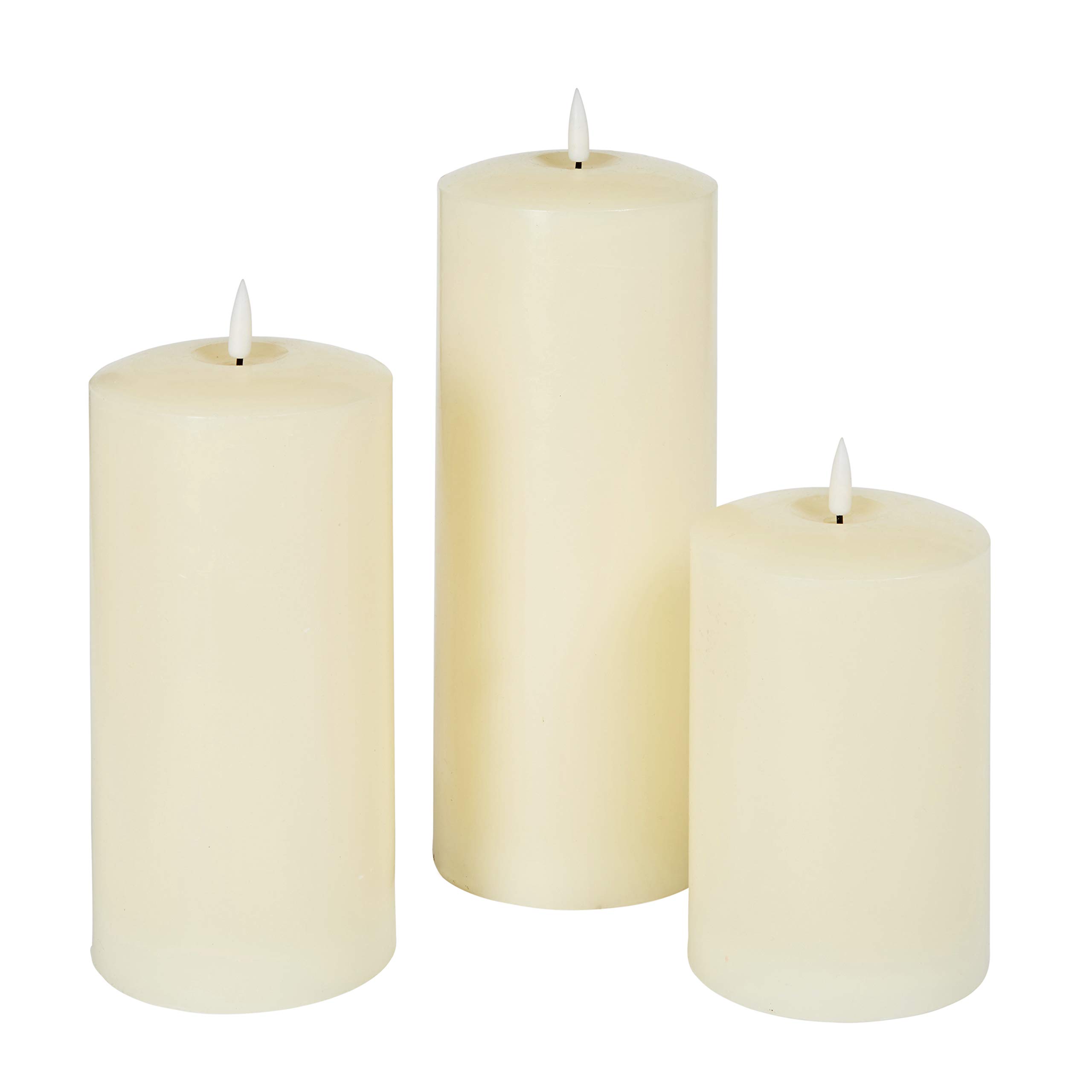 Lights4fun Lot de 3 Bougies Cierges TruGlow® à LED Blanc Chaud