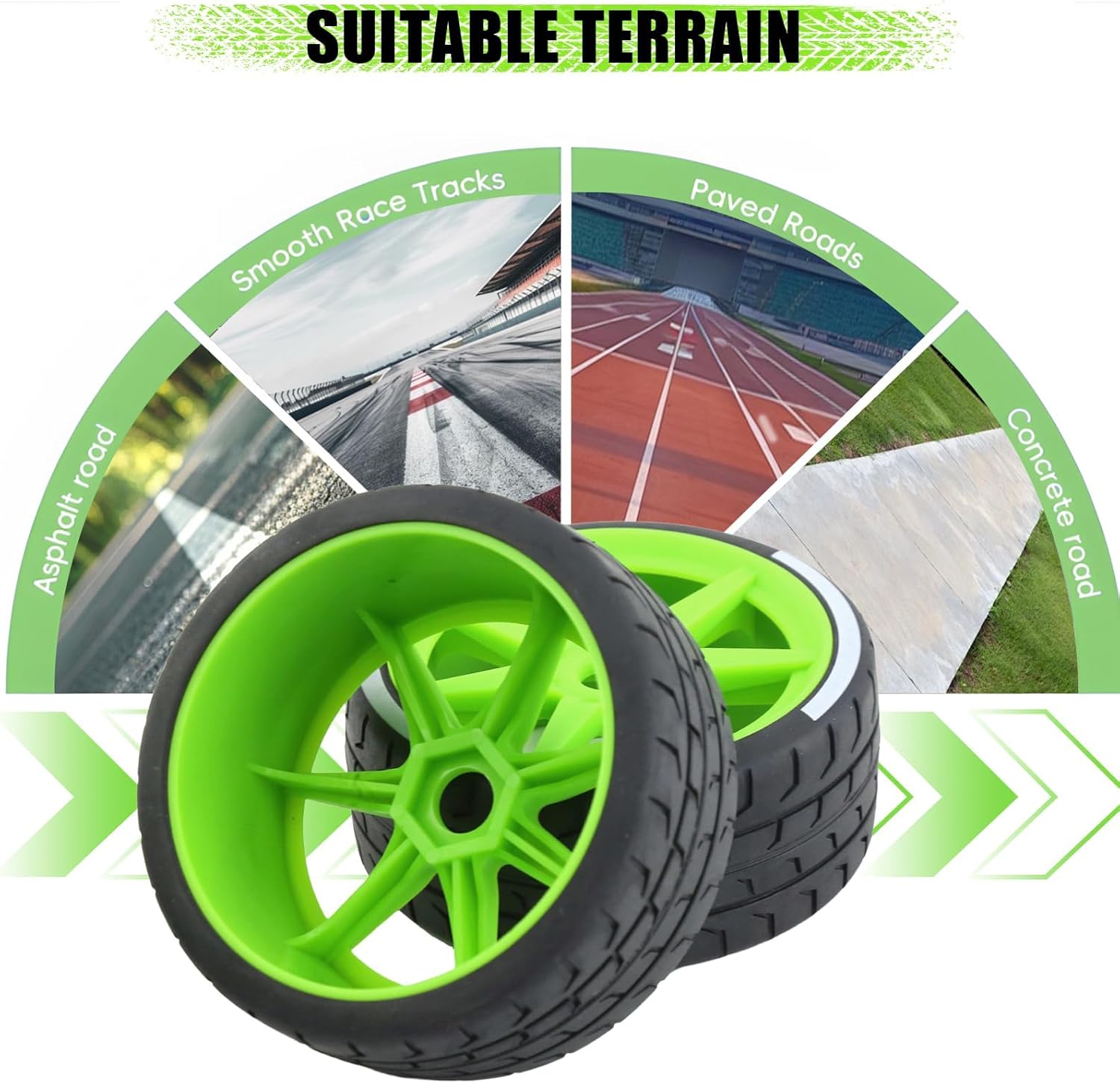 1/7 1/8 RC On Road Rally Tires and Nylon Wheels 17mm Hex RC Upgrade Part for ARRMA 1/7 Felony Infraction FS Racing Mustang Model GT KM Rally 1/8 HongNor X3GT Serpent (4PCS/Set)