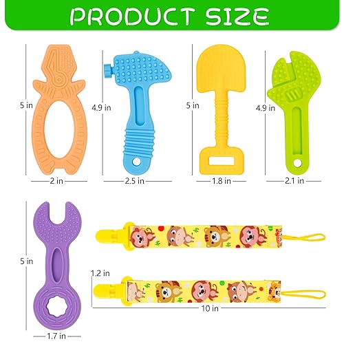 Miniatura 6 de Baby Teething Toys Set for 0-6-12 Months Silicone Baby Teether Chew Toys for Newborn Infant Soothing Sore Baby Gums  BPA Free Baby Boy Girl Gift5