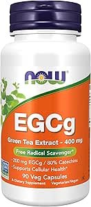 NOW Supplements, EGCg Green Tea Extract 400 mg, 90 Veg Capsules/NOW ...