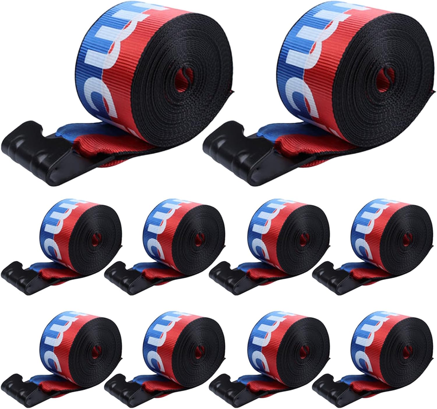 Winch Straps,4" x 30'，Flat Hooks 5,400 lbs Break Strength, WLL# 2,454 kgs,Cargo Control for Flatbed Truck,Trailers, Farms, Rescues, Tree Saver, (10 Pack)