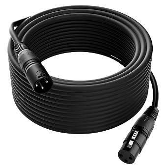 XLR Cable Microphone Cable 2 Pack 25 FT, Heavy Duty Balanced XLR Speaker Cable, 3-Pin Shielded Male to Female Mic Cord, Stage Lighting Patch Cable for Speaker Systems Mixer