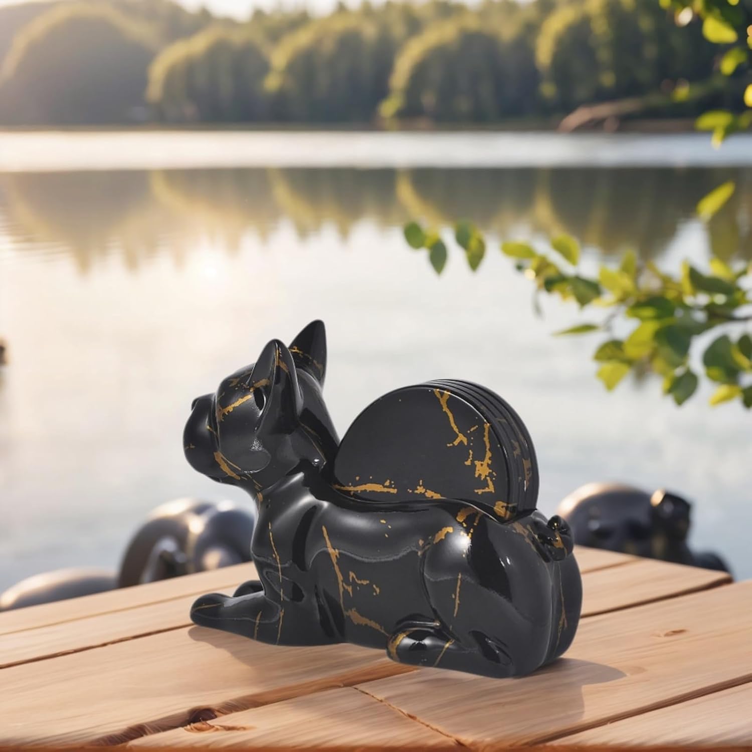 Dog Coaster Set of 4 Marble Coasters, Decorative Coasters for Dining Table Coffee Table Bar, Modern Marble Home Art Decoration - Image 8