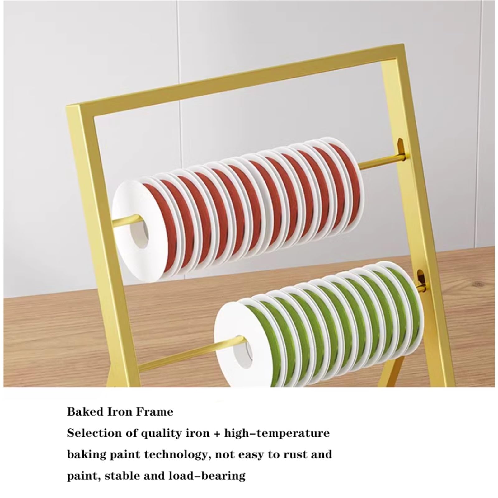 3-stöckiges Band-Organizer, Geschenkpapier-Spule, Aufbewahrungsregal für Einzelhandel, Kuchenladen, Blumenladen, kratzfest, Rollenhalter, schwarz, 40 x 60 cm