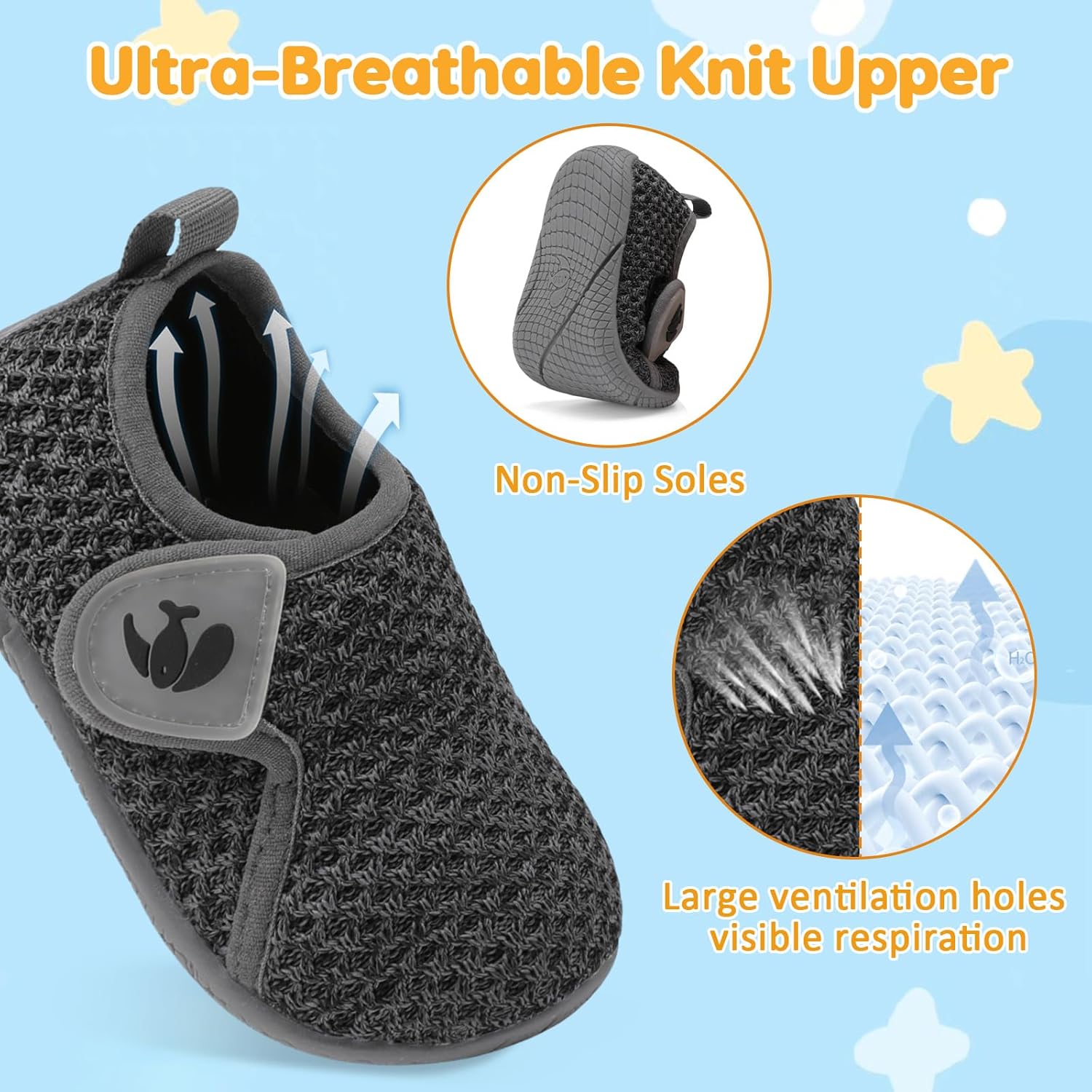 FEETCITY Toddler Walking Shoes Slip On Toddler Shoes Boys Girls Kids Sports Sneakers Casual School Shoes Barefoot Shoes - Image 4