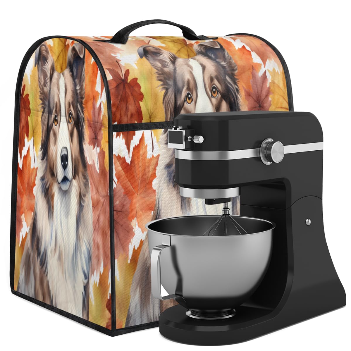 Coffee Maker Cover Cute Animal Dog Kitchen Appliance Covers Small Appliance Covers Blender Cover Juicer Cover Dust Covers for Kitchen Appliances with Top Handle and Pockets,Washable,B940