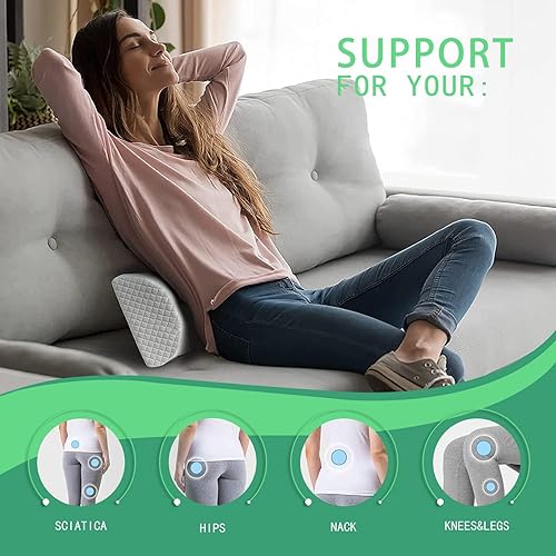 Vista 5 de Almohada de refuerzo, almohada larga de rodilla, almohadas de piernas para dormir, almohada 100% de espuma viscoelástica para media luna, utilizada