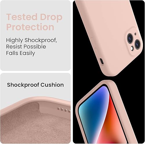 Miniatura 850 de FireNova Funda para iPhone 14 Pro, funda de silicona mejorada [protección de cámara] con [2 protectores de pantalla], forro interior de microfibra