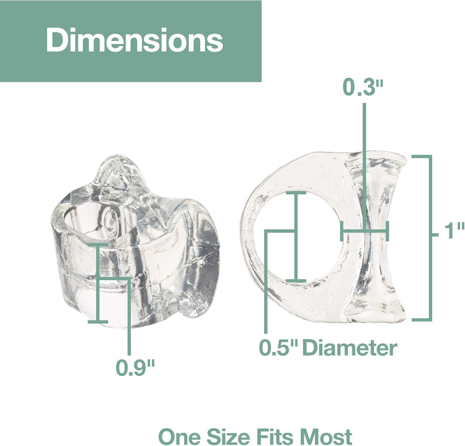 ZenToes Clear Gel Toe Separators for Bunions, Spreaders for Overlapping Toes and Drift Pain - 1 Pack of 4 (Clear) : Beauty & Personal Care