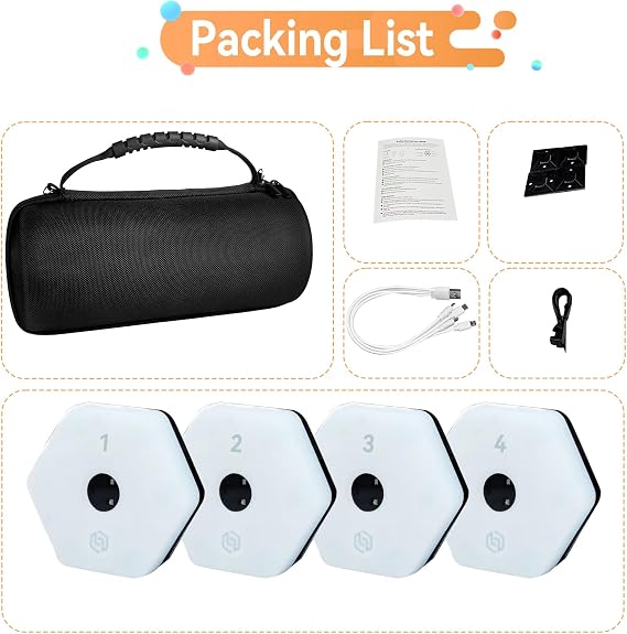 Reaction Training Lights, ReactionX APP Control Professional Agile Fitness Lamp 29+ Modes 8 Light Color Type-C Charging Agile Fitness Light Kit for Physical Training