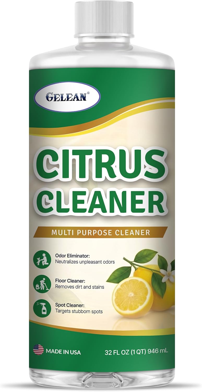 Citrus Multi Purpose Cleaner & Deodorant - Floor Cleaner (Made in USA) | Tile, Stone, Laminate, Vinyl & Natural Wood Floor Cleaner for Mopping, Cleaner Refill for Commercial Use, 32oz