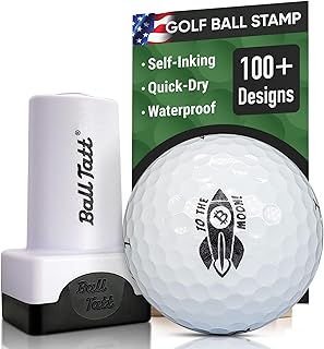 Golf Ball Stamp - Self-Inking Marker - Quick-Dry Permanent Marking Tool, No Leaks or Refills, Reusable & Waterproof Golfing Stamper - Ideal Gift for Golfers, Dads, Retirement, Funny, Parody (Humor).