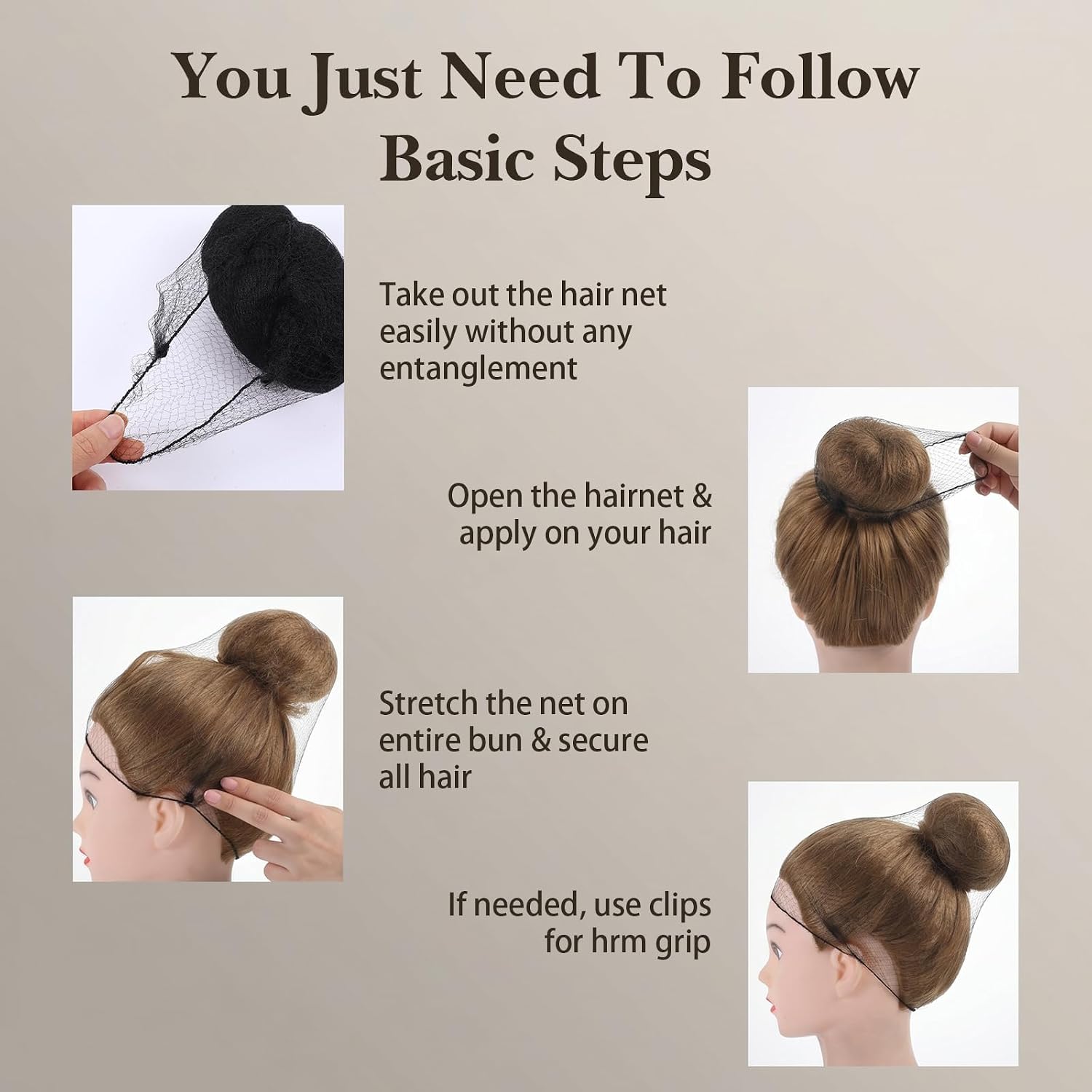 500 Pcs Black Hair Nets for Food Service Workers, Invisible Net for Hair with Elastic Edge, 20 Inches Stretchable Lace Mesh, Comfortable Hairnet for Ballet, Kitchen, Healthcare