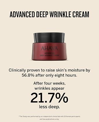 AHAVA Apple of Sodom Advanced Deep Wrinkle Smoothing & Firming Cream - Targets Age-Related Wrinkles & Restores Volume, includes exclusive Osmoter & ATPeptide, 1.7 Fl.Oz