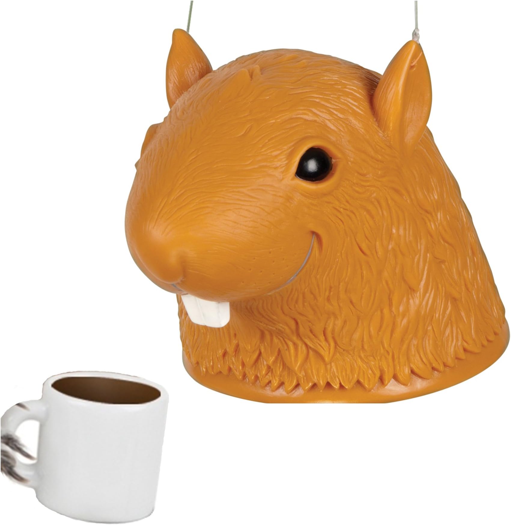 Big Head Squirrel Feeder and Coffee Cup Combo - Perfect for Breakfast with the Squirrels