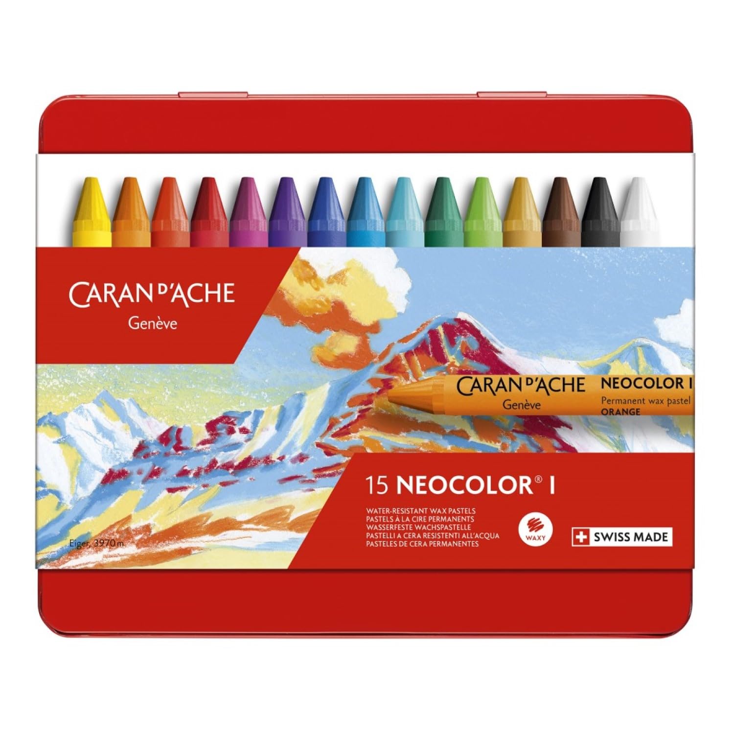 Neocolor I - Ölkreide, Stärke: 8 mm, L 10 cm, Sortierte Farben, 15Stck.