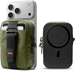 Spigen Tin Tap Zip (MagFit) Magnetic Organizer Pouch up to 7 Cards, Magsafe with Front Pocket and Built in Hand Strap Comp... Price In India