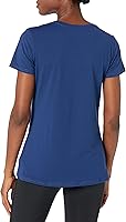 Vista 48 de Yaxa Essentials Camiseta de manga corta con cuello redondo para mujer, de secado rápido, para entrenamiento, gimnasio, paquete múltiple Tinte