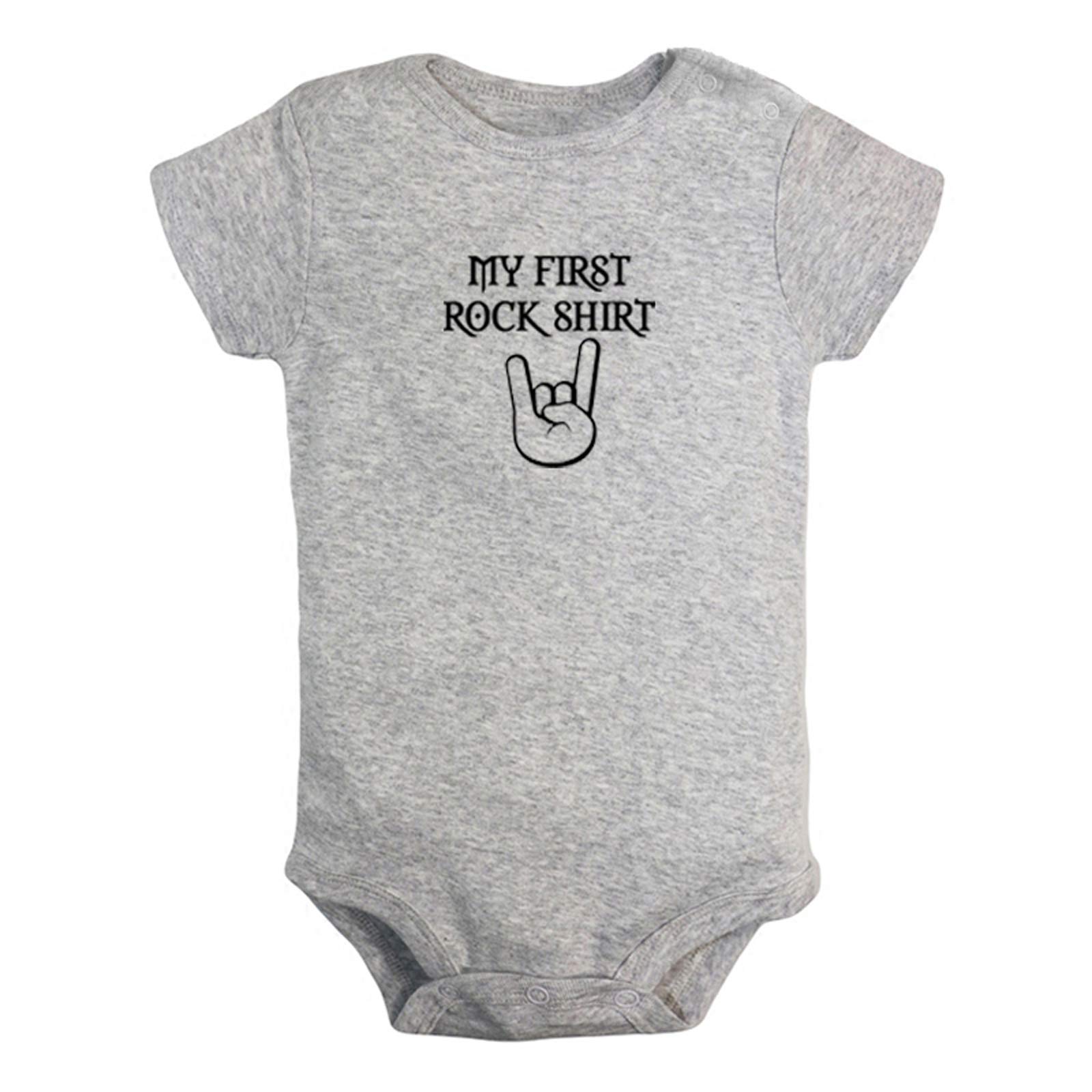iDzn My First Rock Shirt Funny Rompers, Newborn Baby Bodysuits, Infant Jumpsuits, Baby Unisex Novelty Outfits
