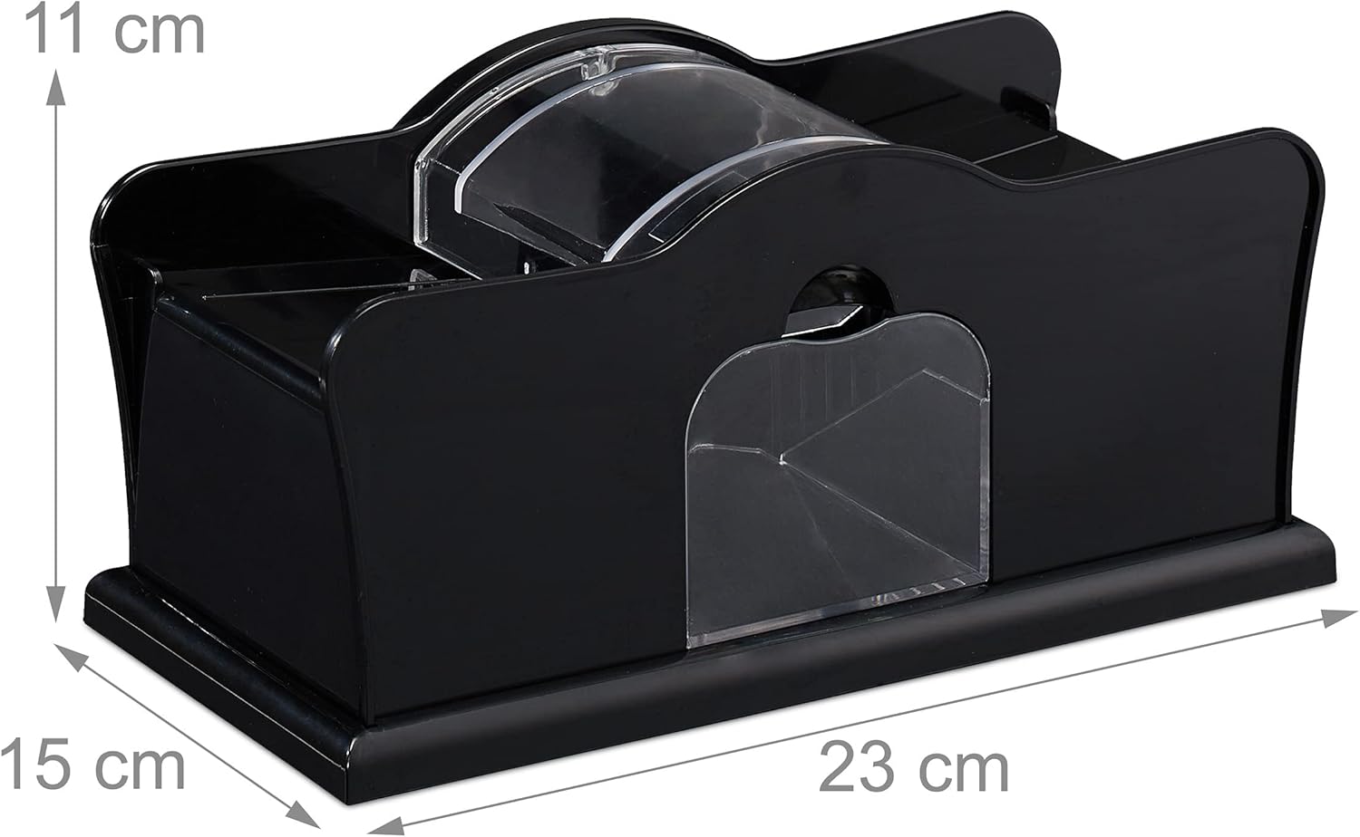 Relaxdays Card shuffling machine, 2 decks, with crank, manual shuffling