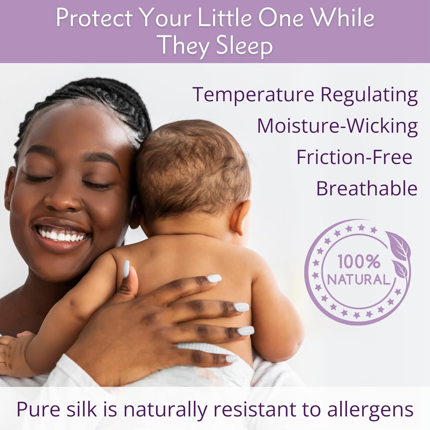 Mulberry Park Fitted Silk Crib Sheet - Grade 6A Pure 19 Momme Toddler Bedding - Gentle on Baby's Delicate Skin, Helps with Bald Spot, Eczema, Dry Skin & Cradle Cap - 28" x 52" / Natural White - Image 3