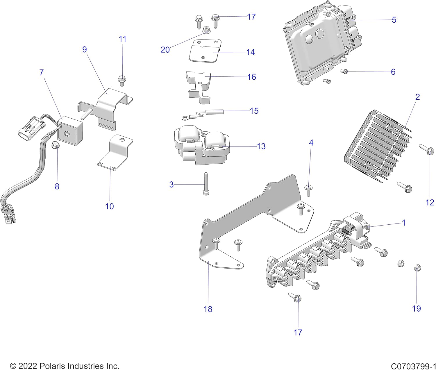 Polaris Ranger Pulse Mount Bracket, Matte Black, Genuine OEM Part 5266257-458, Qty 1