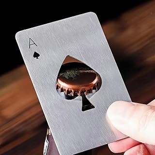 Stainless Steel Card Bottle Opener, Ace of Spades Credit Card Style Opener, Compact Beer Bottle Opener Tool