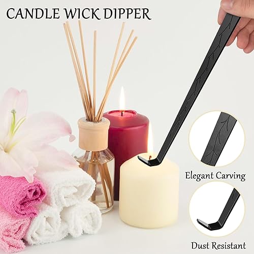 Miniatura 2 de iecolike Juego de accesorios de velas 4 en 1, recortador de mecha de vela, desinflador de velas, plato de bandeja de almacenamiento con bolsa