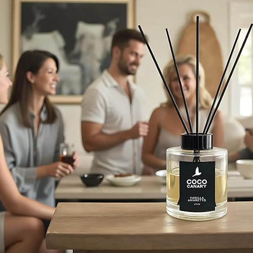 Miniatura 9 de Coco Canary Difusores de caña de 6.7 onzas para el hogar, aroma a amaretto de vainilla, aroma cálido de larga duración, vainilla cremosa y amaretto
