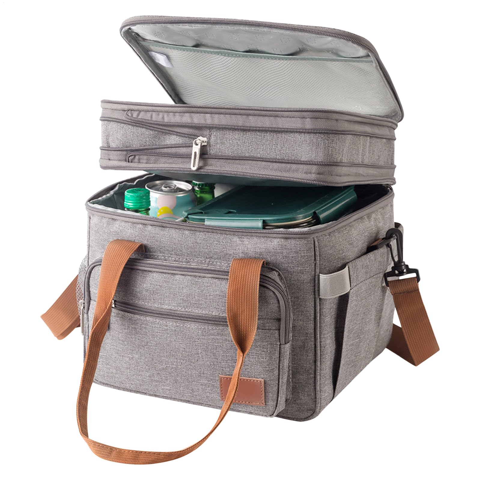 Grand sac isotherme de voyage, glacière portable, isotherme et souple, pliable, pour pique-nique, plage, travail, voyage, 18 l