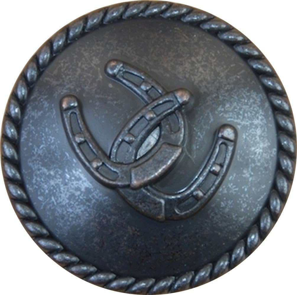 Set of 6 Horseshoes with Rope Drawer or Cabinet Pull Knob (Oil Rubbed Brass)