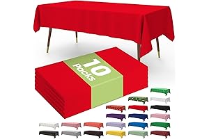 Pureegg Rectangle Red Tablecloths: Vibrant Disposable Decor for Parties