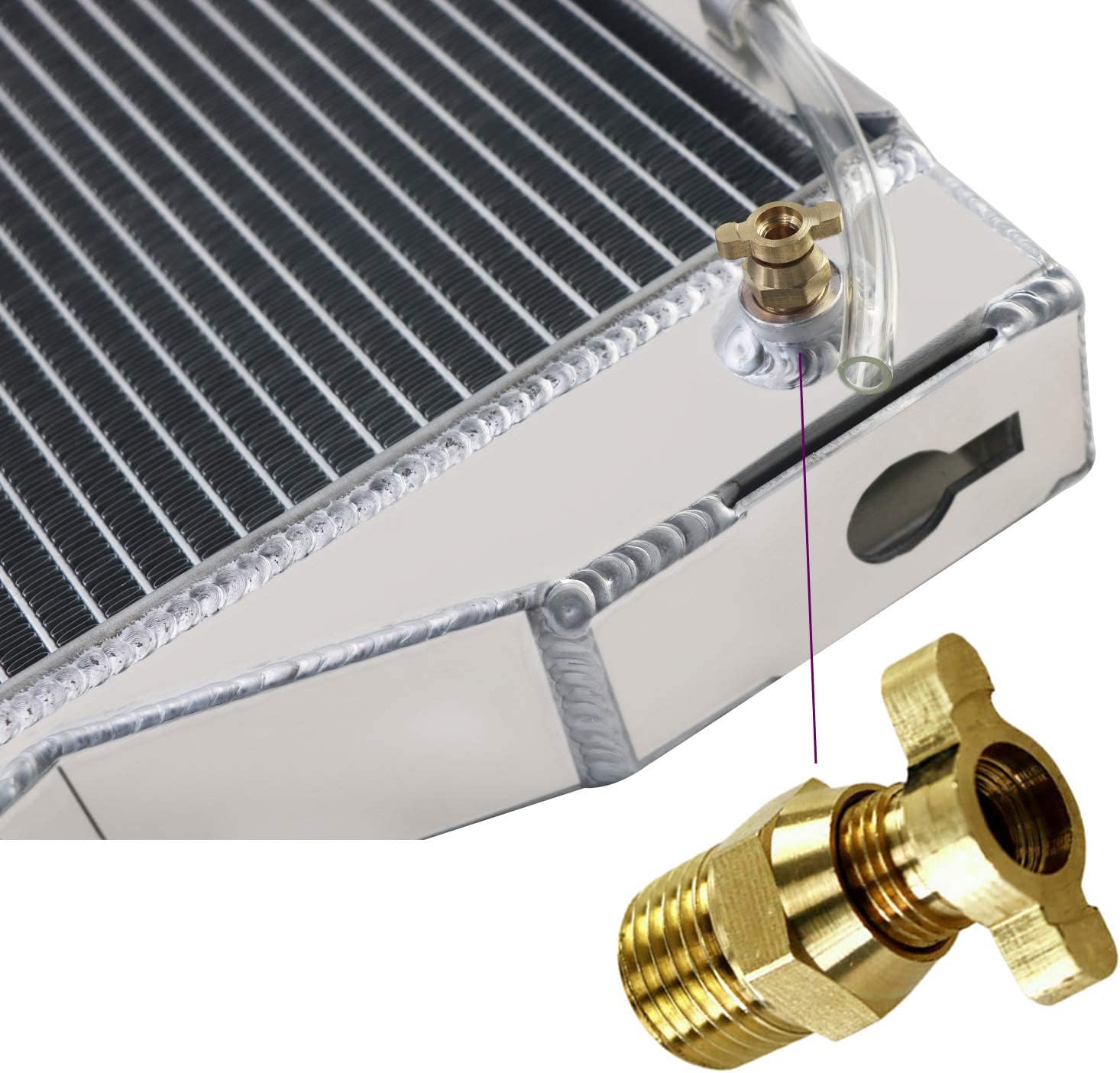 Tractor Aluminum Radiator Compatible with Ford 8N 9N 2N Models 8N8005 B8N8005 NR9555 564419 Early Style Original 3 Row