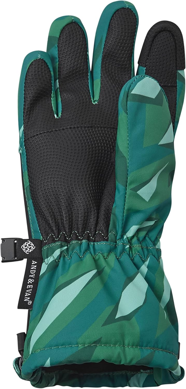 Miniatura 4 de ANDY & EVAN Guantes de nieve impermeables para niños, guantes de invierno con cremalleras laterales, pantalla táctil, esquí, snowboard, trineo con