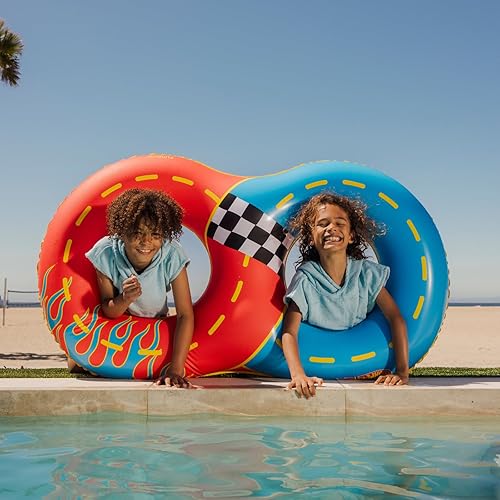 Miniatura 3 de Hot Wheels & FUNBOY - Flotador de doble tubo para niños, 2 personas, 60 pulgadas, tamaño grande