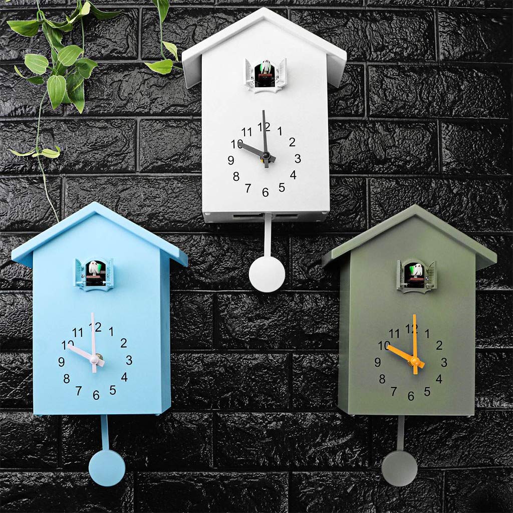 FGDTREE Modern Bird Cuckoo Design Quartz Wall Hanging Clock Wall Art Home Decoraton Cute Modern Brief Decoration Small Digital Clocks Bedside
