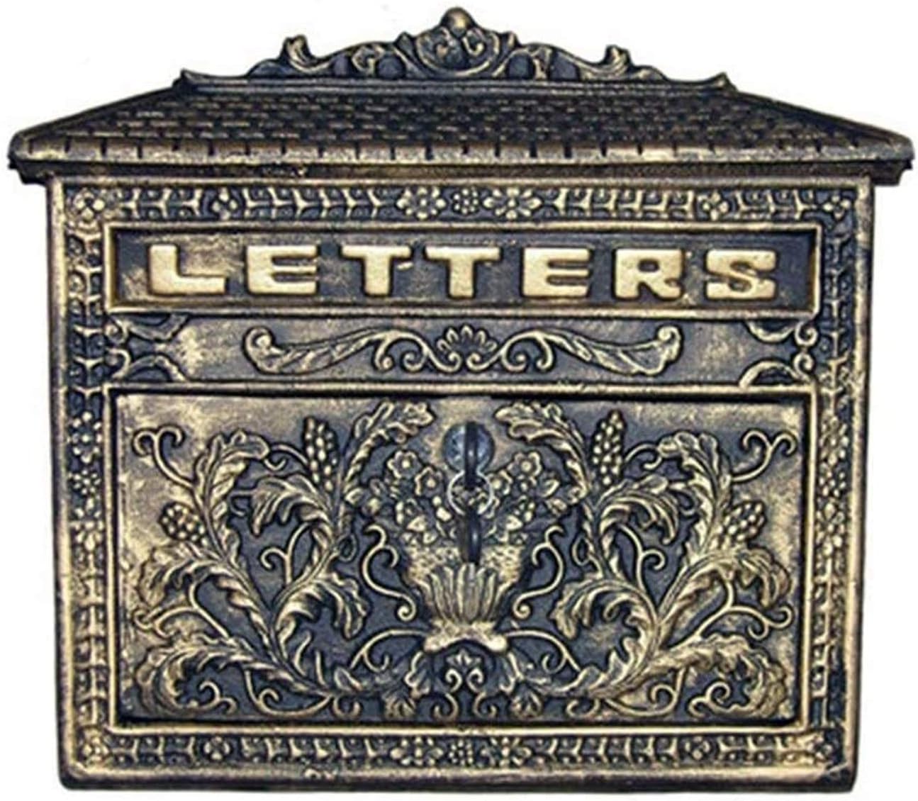 Retro Postbox,House Outdoor Letter Box Retro Classic Mailbox Rust