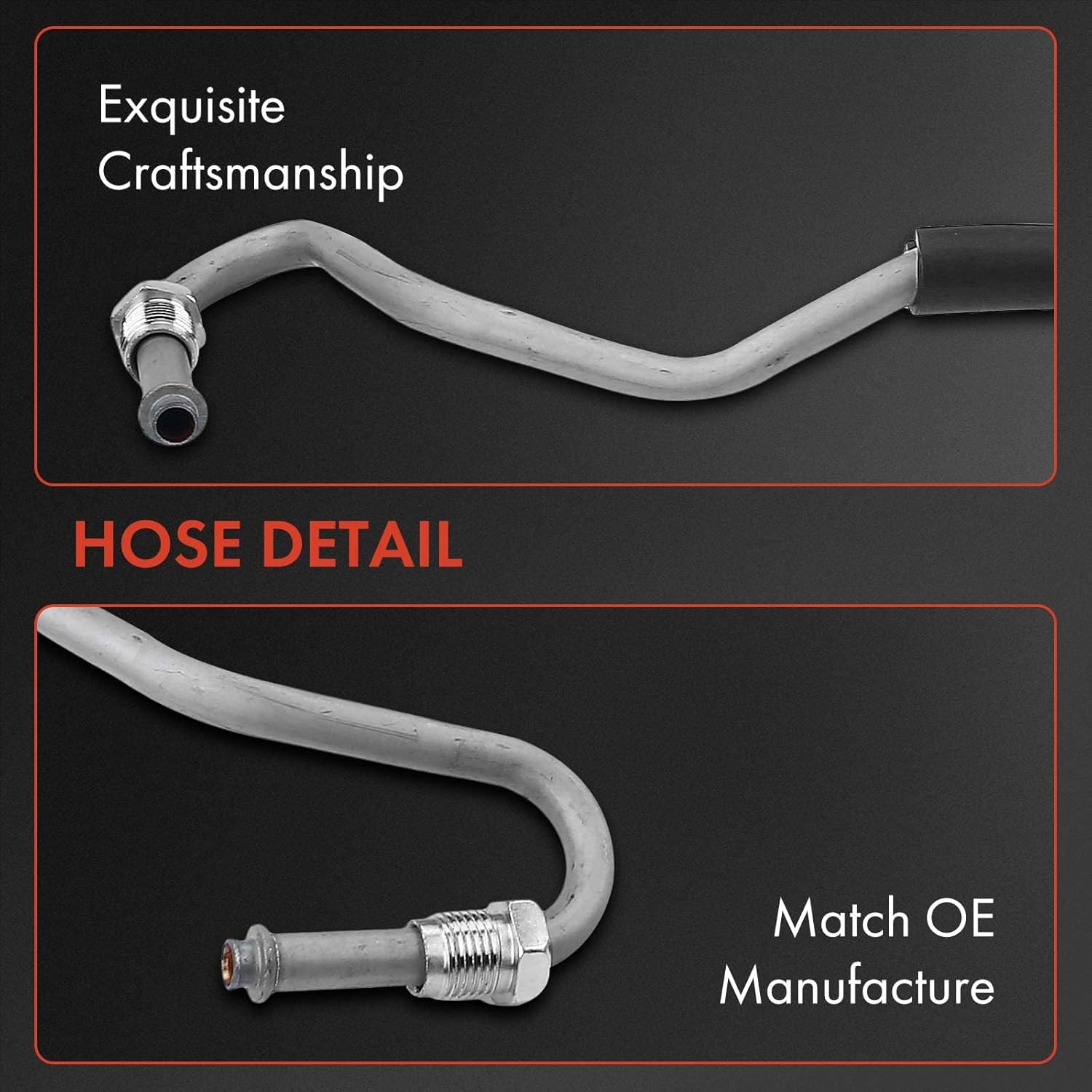A-Premium Power Steering Pressure Hose Line Assembly Compatible with Ram 2500/3500, 2013-2019, 6.7L, with O-ring, Hydraulic Brake Booster To Gear