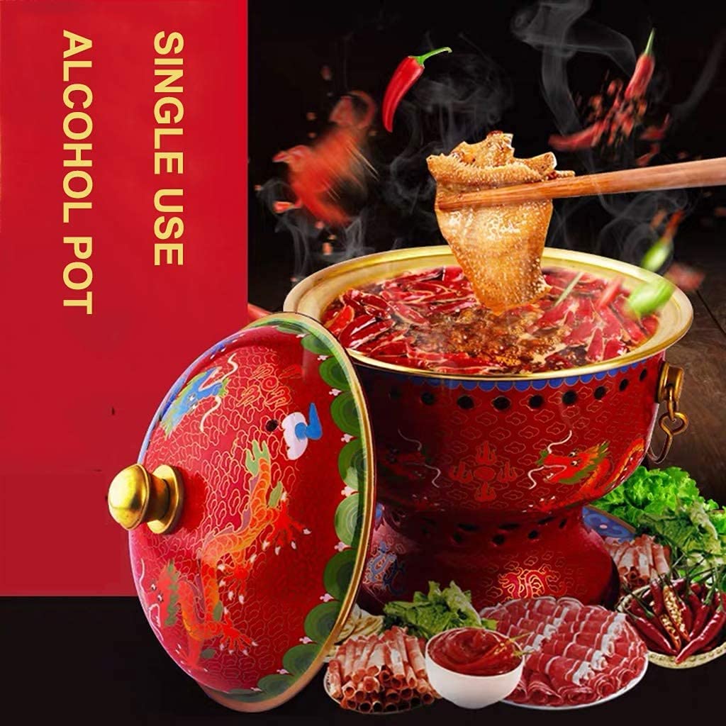 Fondue Chinoise, Marmite Traditionnelle Chinoise, marmite mongole, en cuivre Pur, émail