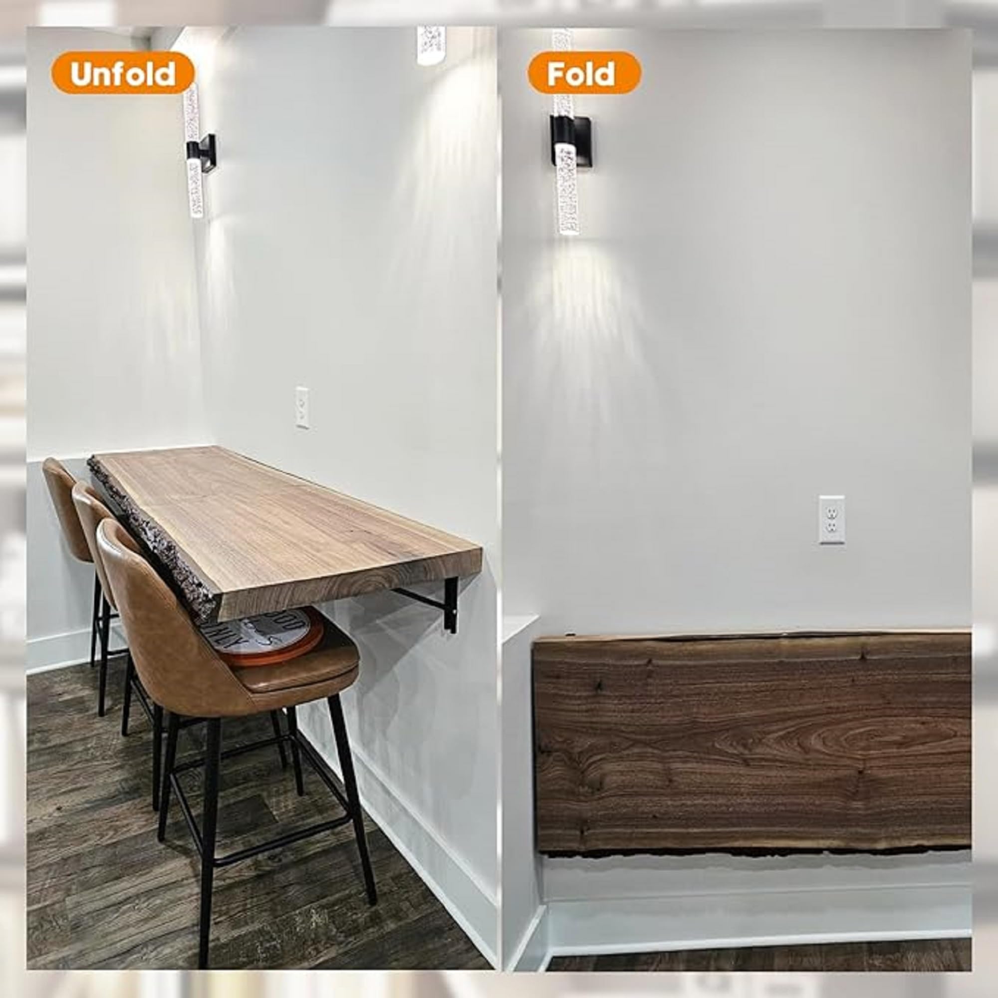 Foldable Wall Shelf Brackets - Space Saving! -5