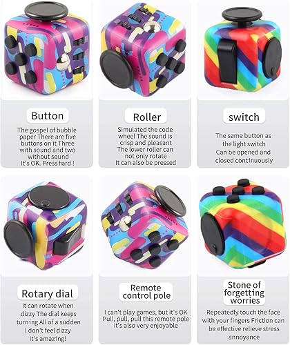 Miniatura 4 de Juego de 3 cubos para la ansiedad, cubo para aliviar el estrés, paquete de cubos para aliviar el estrés, la ansiedad y la presión, para adultos y