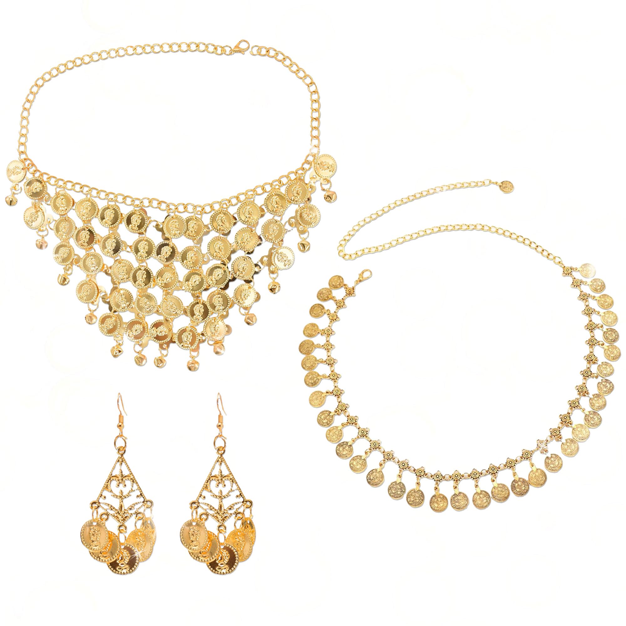 Egyptian Costume Accessories Hair Clips Egyptian Headpiece Necklace Halloween Costumes Cleopatra Party Decoration